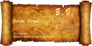 Bede Irma névjegykártya