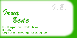 irma bede business card